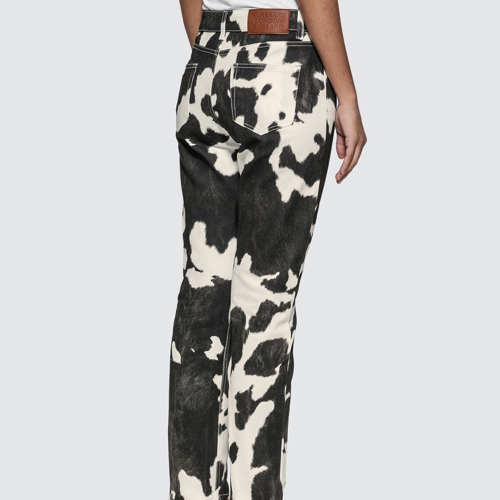 Burberry Straight Fit Cow Print Jeans Gem